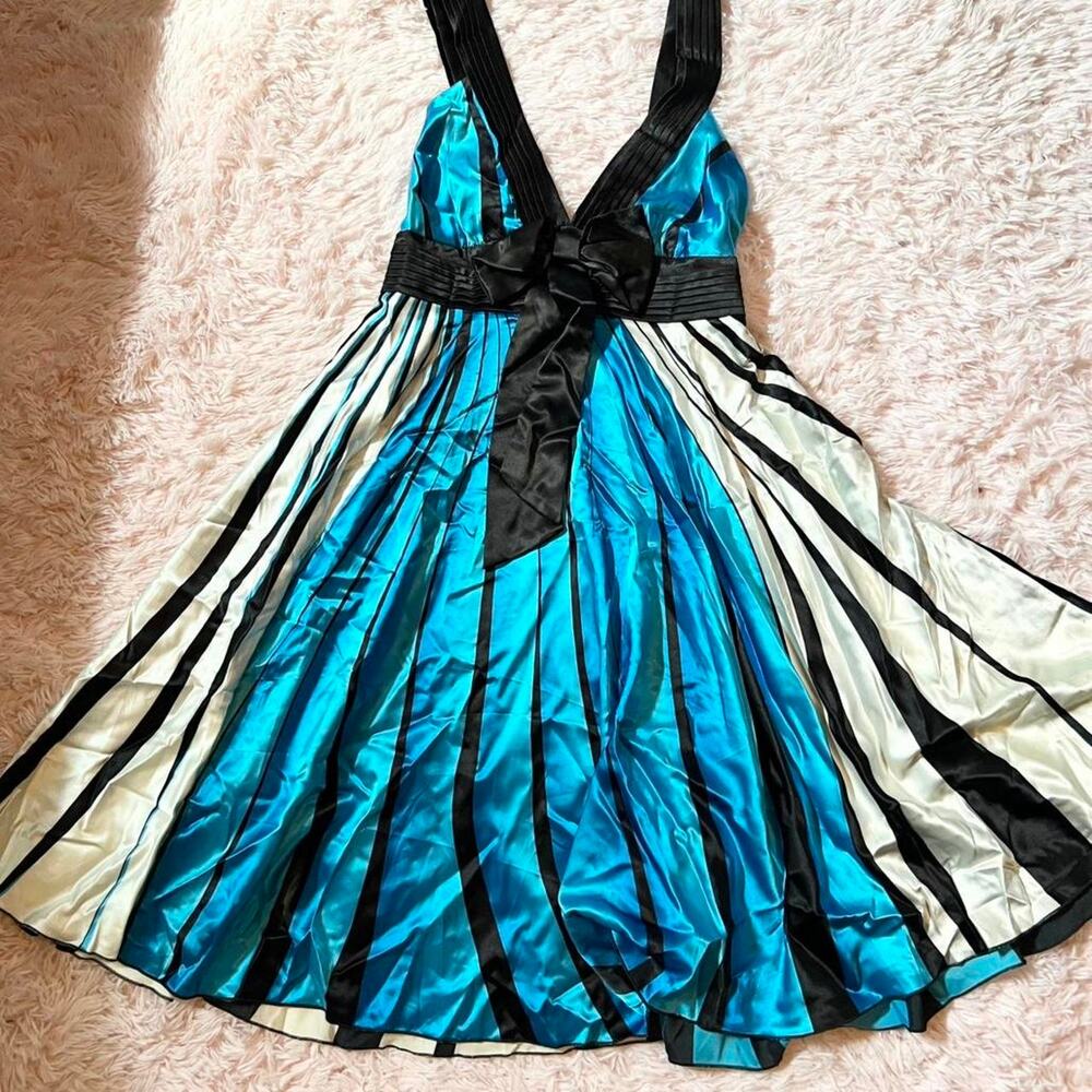 Ever Pretty Satin Flowy Fairy Core Butterfly Pinup Retro Empire Waist Dress